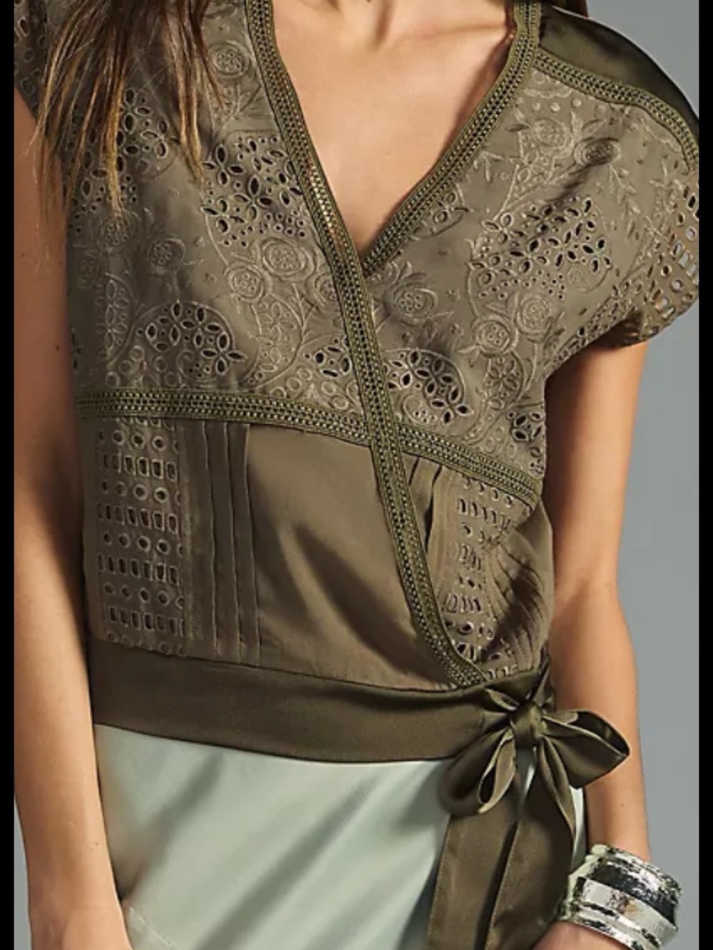 Tiny Tatiana wrap top by Anthropologie